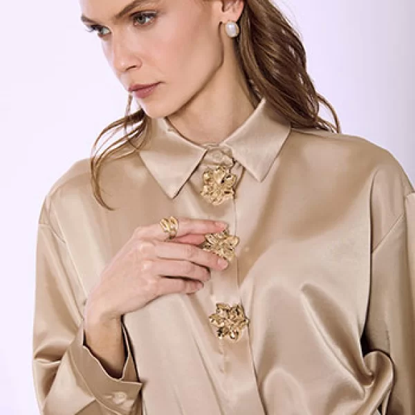 Πουκάμισο με καρφίτσες λουλούδια SQ7585.3723+3