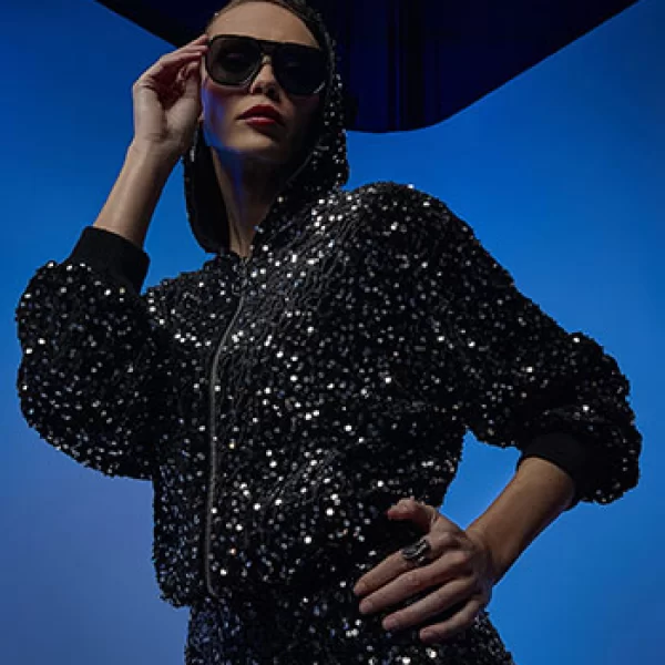 Ζακέτα bomber βελούδινη με παγιέτες WT7585.5789+2