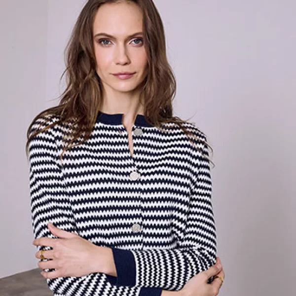 Ζακέτα πλεκτή με strass κουμπιά SQ7642.5223+3