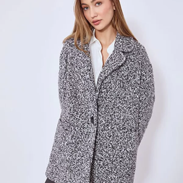 Παλτό μπουκλέ με τσέπες WT7587.7139+2