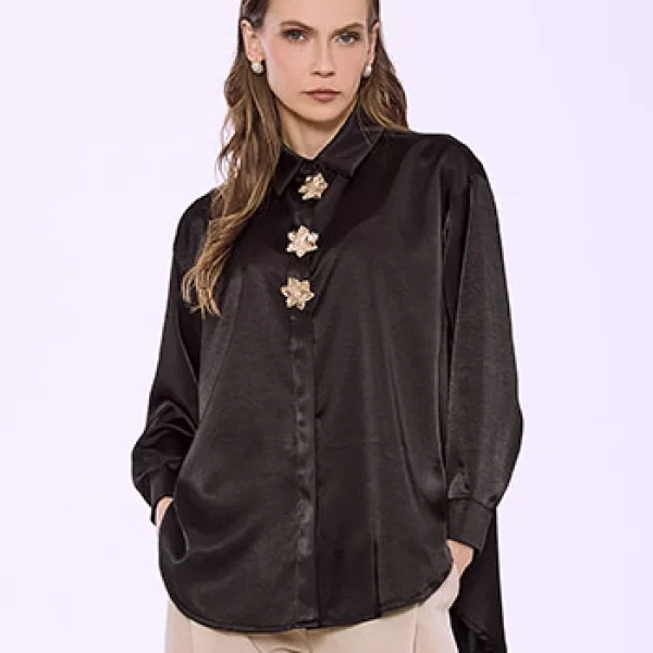 Πουκάμισο με καρφίτσες λουλούδια SQ7585.3723+1