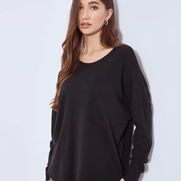 Πουλόβερ με αφινίριστη λαιμόκοψη WT1042.4322+4