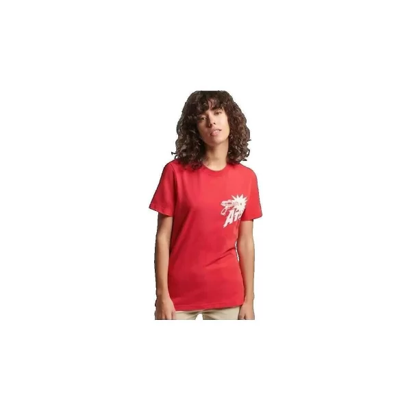 T-shirt με κοντά μανίκια Superdry T-shirt Vintage Crossing Lines slim rouge