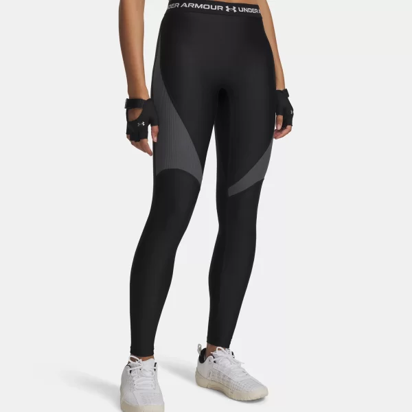 UNDER ARMOUR HEATGEAR RIB LEGGINGS ΜΑΥΡΟ