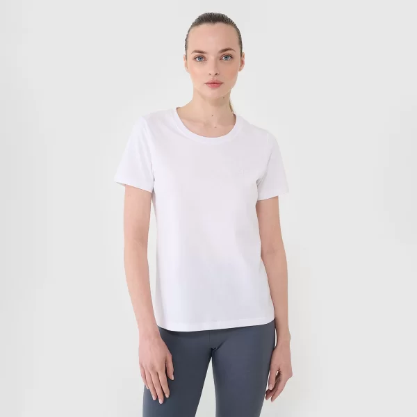 4F WOMEN'S REGULAR PLAIN T-SHIRT ΑΣΠΡΟ