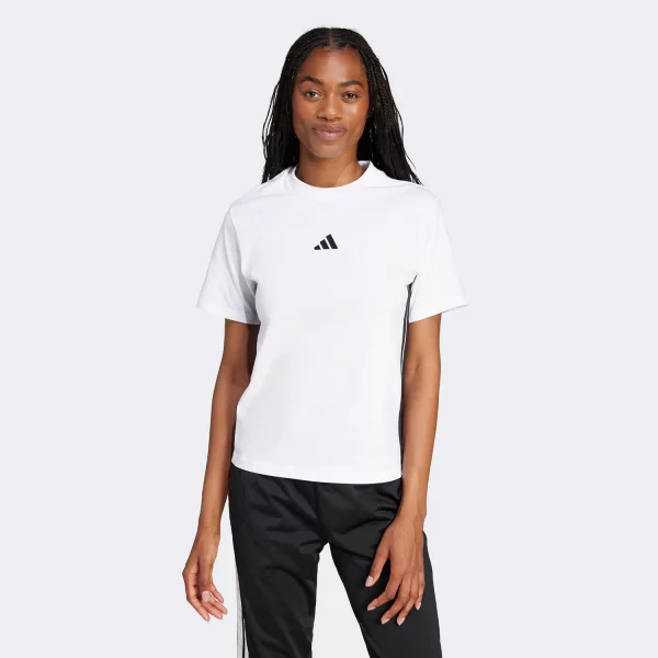 ADIDAS WOMEN'S 3-STRIPES ESSENTIALS T-SHIRT ΑΣΠΡΟ