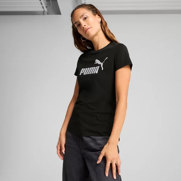 PUMA ESS METALLIC NO. 1 LOGO T-SHIRT ΜΑΥΡΟ