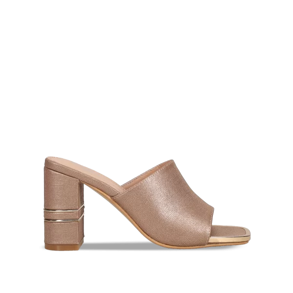 Ροζ χρυσό mule πέδιλο