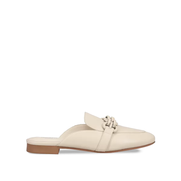 Εκρού ίσιο mule μοκασίνι