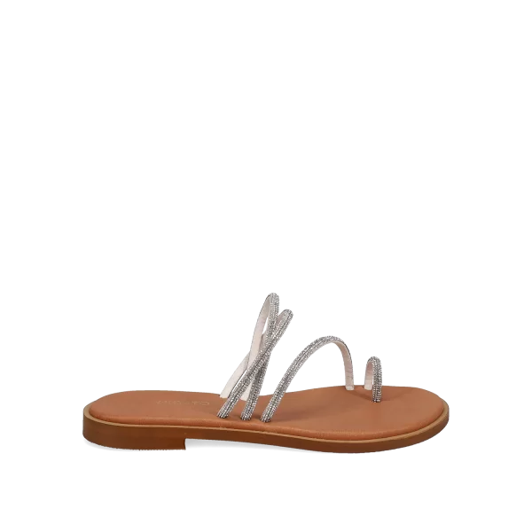 Σανδάλι με λευκά στρας