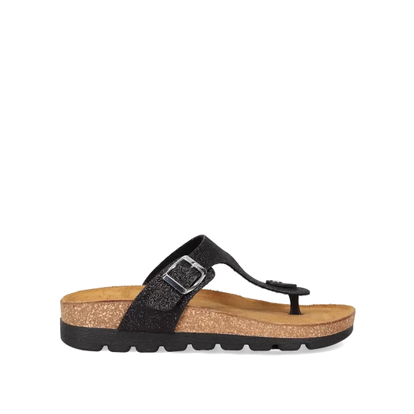 Μαύρο footbed σανδάλι