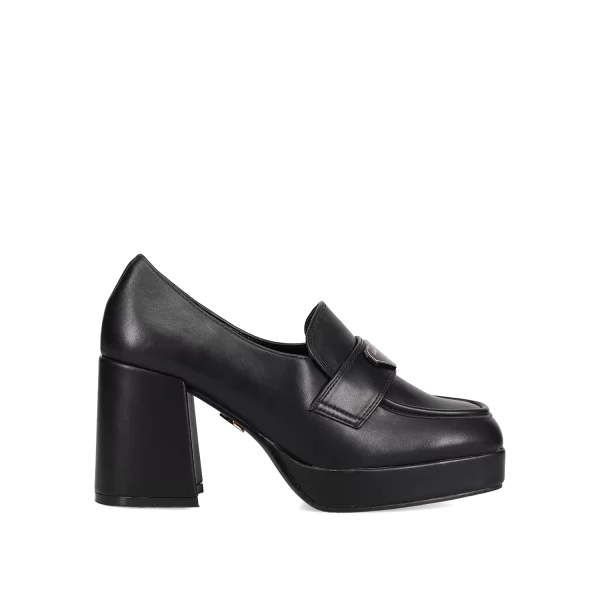 Μαύρο ψηλοτάκουνο loafer