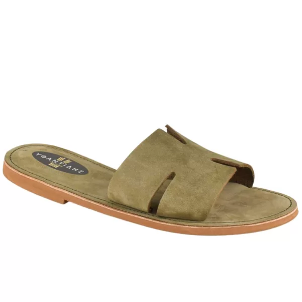 Γυναικεία Δερμάτινα Σανδάλια | Υφαντίδης | 123190 | Χακί