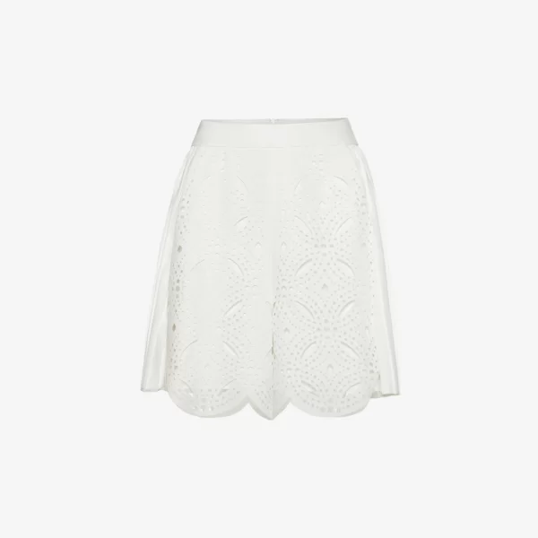 Plisse Paneled Shorts in White