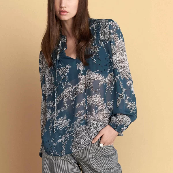 Τοπ μακρυμάνικο με abstract print - 5206179088039