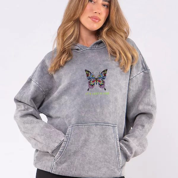 C1100 | Butterfly - Hoodie Γκρι C1100