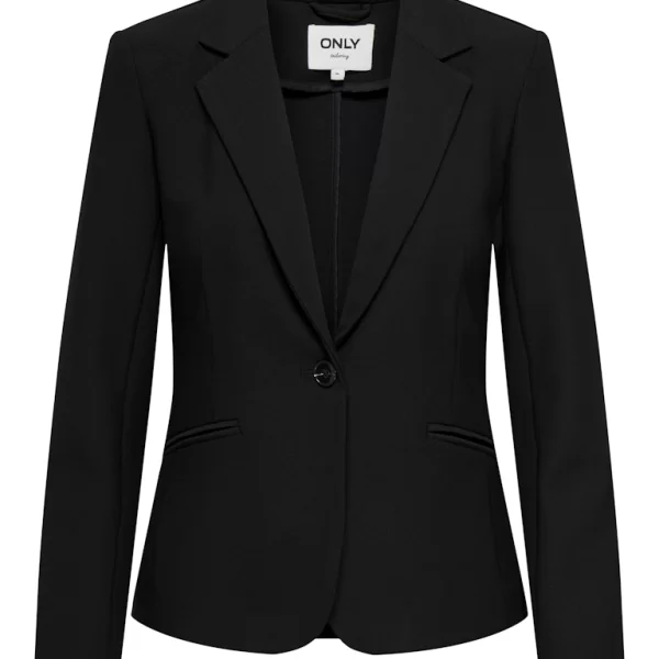 Σακάκι μεσάτο με ένα κουμπί και κλασικό γιακά Plus size - Μαύρο