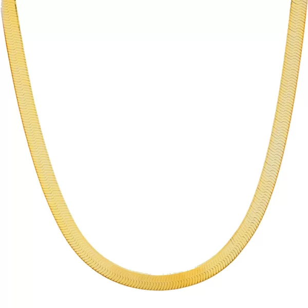 Jt Γυναικεία αλυσίδα λαιμού φίδι λεπτή πλακέ ατσάλι Χρυσό