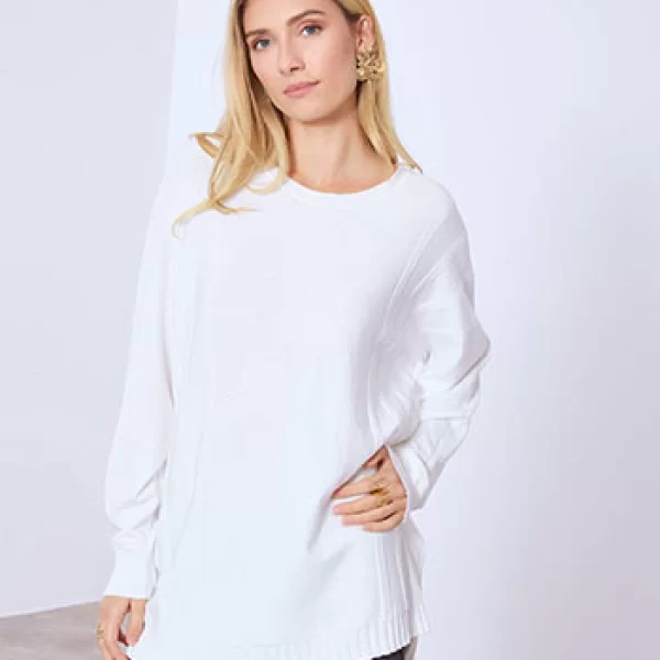 Πουλόβερ μακρύ με ανάγλυφα σχέδια WT1556.4317+3