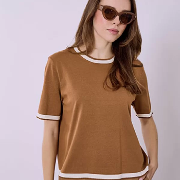 Τοπ πλεκτό κοντομάνικο SQ7583.4120+2