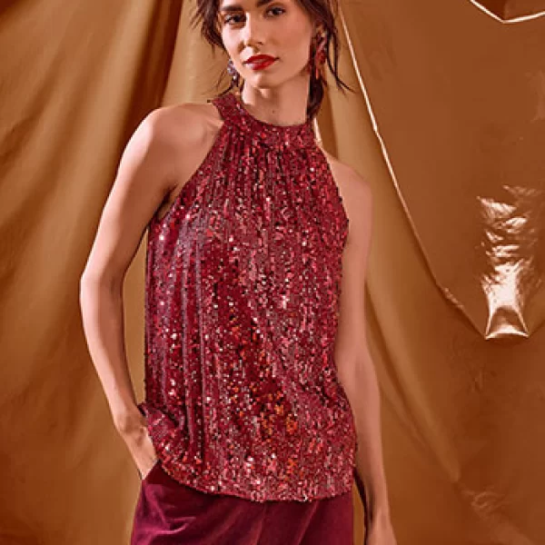 Τοπ αμάνικο με παγιέτες WT7569.4306+2