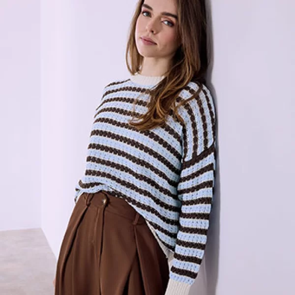 Πουλόβερ πλεκτό με ρίγες SQ8011.4110+1