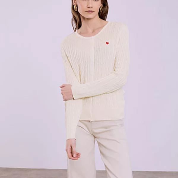 Ζακέτα πλεκτή με καρδιά SQ9844.5621+4