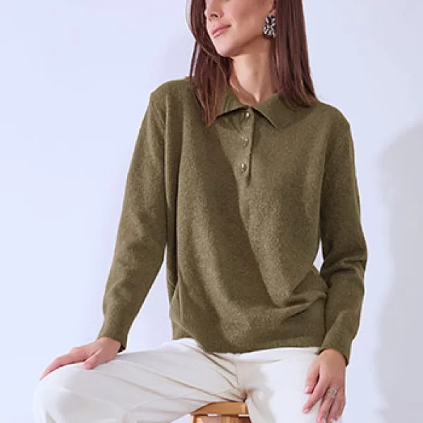 Πουλόβερ με γιακά και κουμπιά WT1738.4090+8