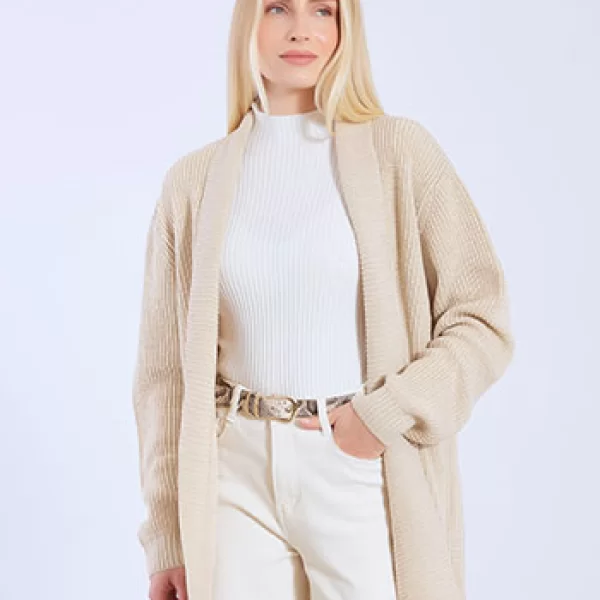 Ζακέτα μακριά πλεκτή ριπ WT1010.5001+5