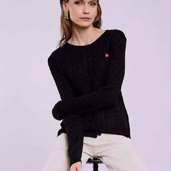 Ζακέτα πλεκτή με καρδιά SQ9844.5621+1