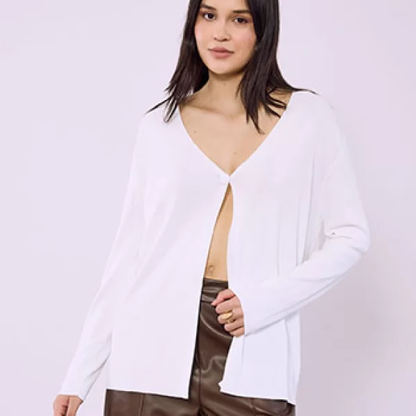 Ζακέτα μονόχρωμη με κουμπί SQ7616.5333+9