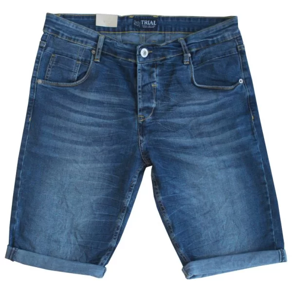 Ελαστική denim βερμούδα slim fit 