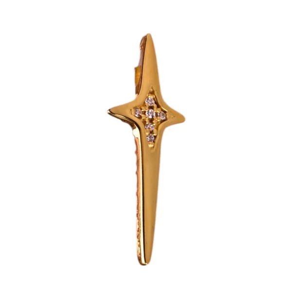 Σταυρός Γυναικείος Χειροποίητος Σε Κίτρινο Χρυσό Κ14 Gatsa STG551-40