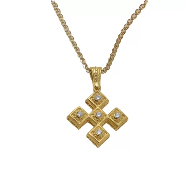 Σταυρός Γυναικείος Βυζαντινός Σε Κίτρινο Χρυσό Κ14 Gatsa STG534-40