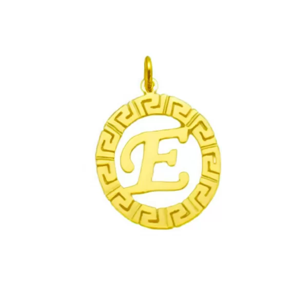 Μονόγραμμα ''Ε'' Σε Κίτρινο Χρυσό Κ9 Gatsa 0689