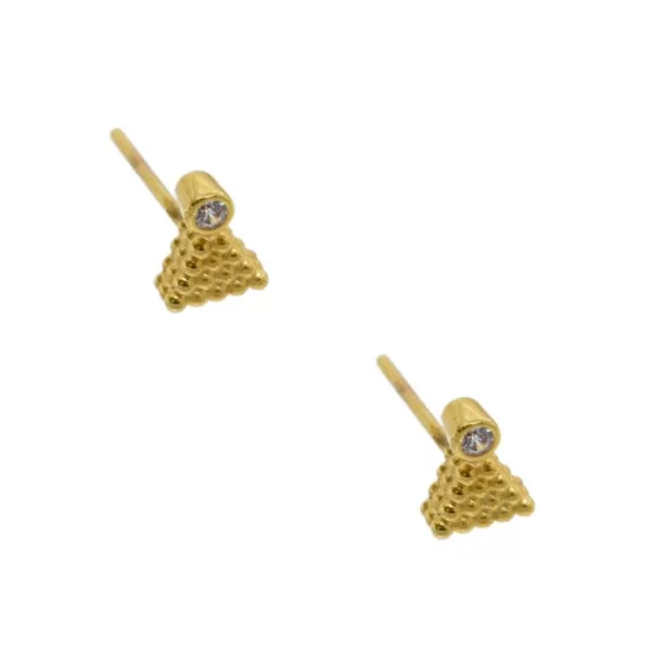 Σκουλαρίκια Γυναικεία Σε Κίτρινο Χρυσό Με Ζιργκόν Κ14 Gatsa SKL87