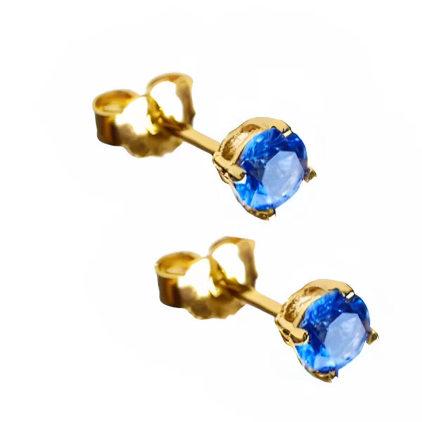 Σκουλαρίκια Καρφωτά Χρυσά κ9 topaz zircon Gatsa SK776-14