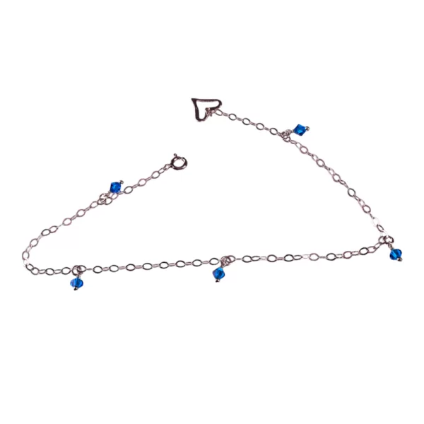 Βραχιόλι ποδιού Ασήμι 925 με γαλάζιο zircon Gatsa BR47