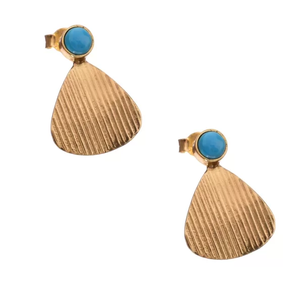 Σκουλαρίκια Επίχρυσα 925 Ασήμι με μπλε zircon Prince 402-009-3