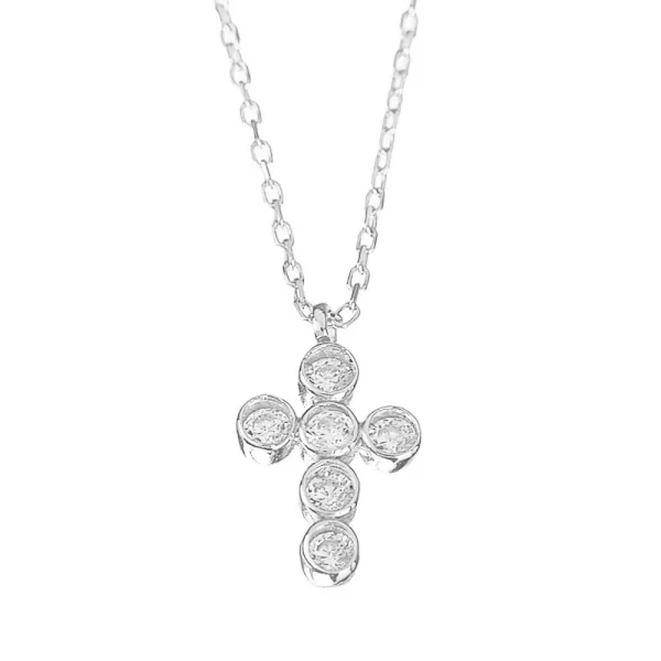 Κολιέ Σταυρός Ασήμι 925 42-45cm Gatsa 0927