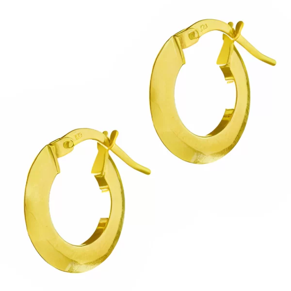 Σκουλαρίκια Κρίκοι σε Κίτρινο Χρυσό κ9 1.3cm Gatsa ΣΚ1743