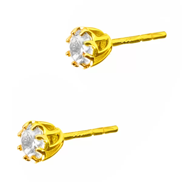 Σκουλαρίκια Κίτρινα Χρυσά με Ζιργκόν κ14 Gatsa κωδ ΣΚ4007