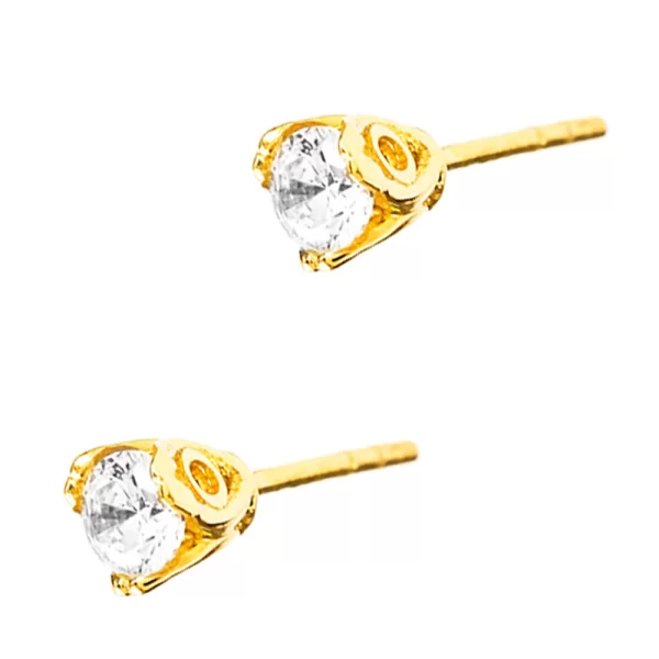 Σκουλαρίκια Κίτρινα Χρυσά με Ζιργκόν κ14 Gatsa κωδ ΣΚ3973