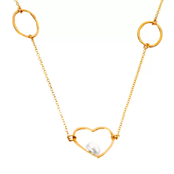 Κολιέ με καρδιές σε Κίτρινο κ14 Gatsa ΚΛ1563