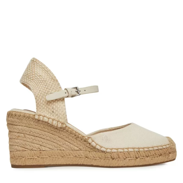 Γυναικείες Δερμάτινες Πλατφόρμες Λευκές Ralph Lauren 802961836004-WHITE