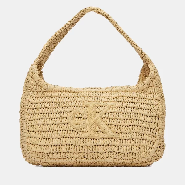 CALVIN KLEIN JEANS BOLD CK RAFFIA SM SHOULDER BAG LV04F3449G-0EI Biege