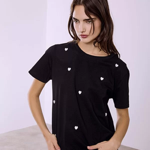 T-shirt με καρδιές SQ9844.4092+5