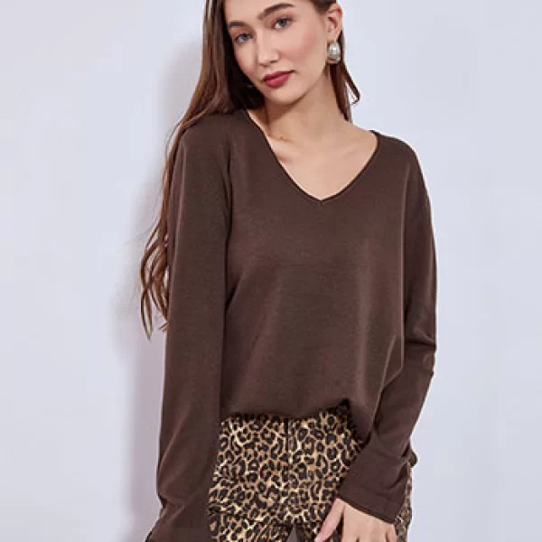 Πουλόβερ με αφινίριστες λεπτομέρειες WT1042.4320+5