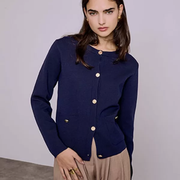 Ζακέτα πλεκτή με τσέπες SQ1738.5119+7