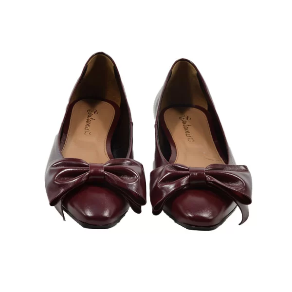 Γυναικείες μπαλαρίνες Toutounis 2221006 μπορντώ δέρμα